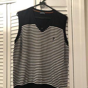 Golfino Men golf jersey navy blue striped white XL